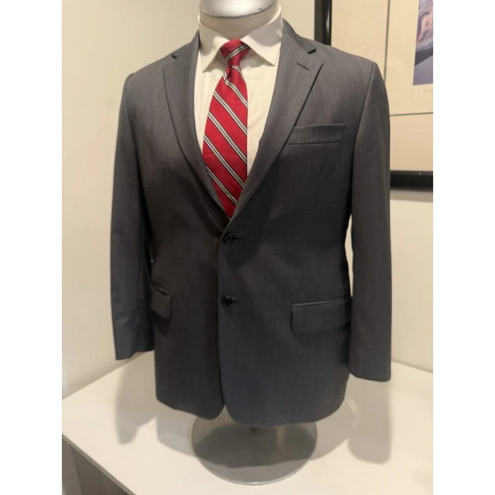 Hickey Freeman 44R Gray Glen Plaid 100% Worsted Wool Blazer 42R  Milburn USA
